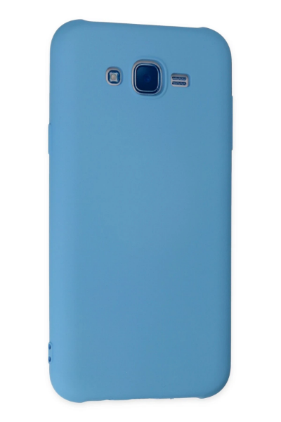 Newface Samsung Galaxy J7 Kılıf Nano içi Kadife Silikon - Mavi resmi