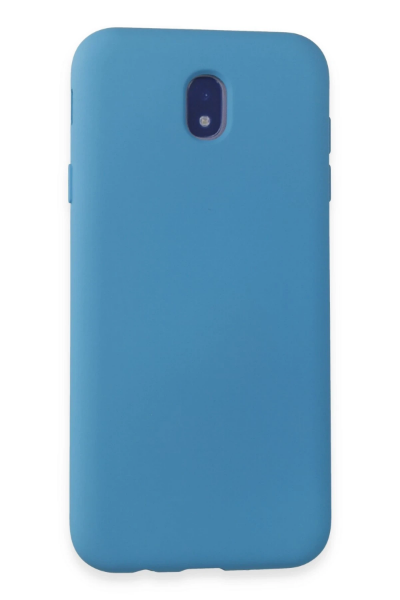 Newface Samsung Galaxy J7 Pro / J730 Kılıf Nano içi Kadife Silikon - Mavi resmi