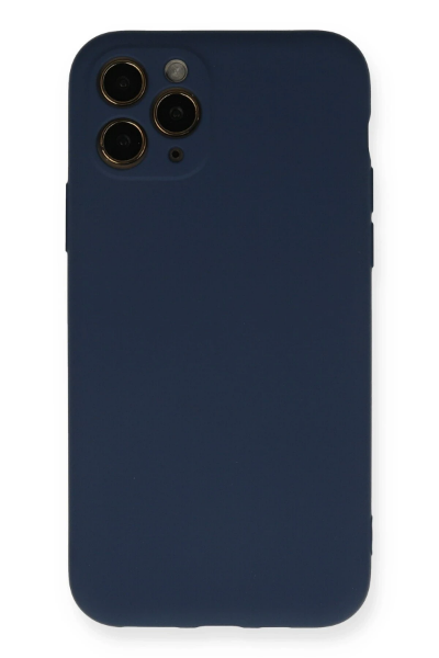 Newface iPhone 11 Pro Kılıf Nano içi Kadife Silikon - Lacivert resmi