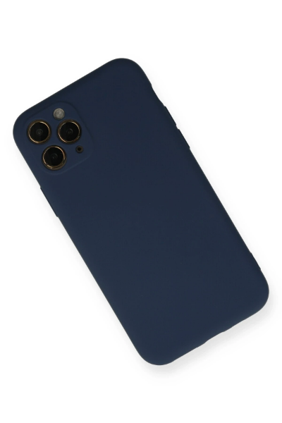 Newface iPhone 11 Pro Kılıf Nano içi Kadife Silikon - Lacivert resmi