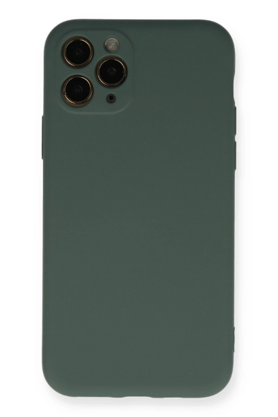 Newface iPhone 11 Pro Kılıf Nano içi Kadife Silikon - Koyu Yeşil resmi