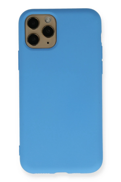 Newface iPhone 11 Pro Kılıf Nano içi Kadife Silikon - Mavi resmi