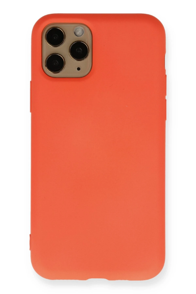 Newface iPhone 11 Pro Kılıf Nano içi Kadife Silikon - Turuncu resmi