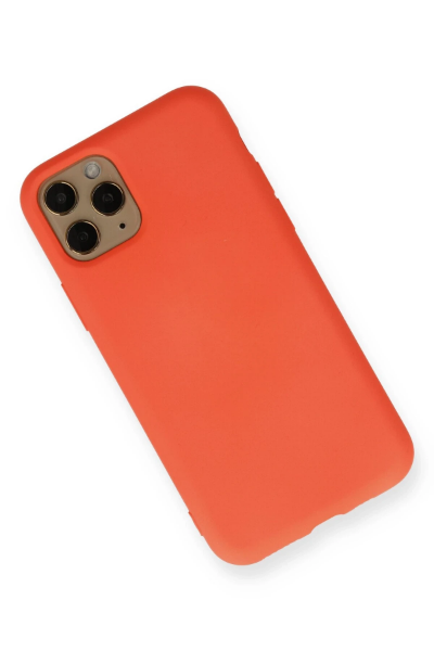 Newface iPhone 11 Pro Kılıf Nano içi Kadife Silikon - Turuncu resmi