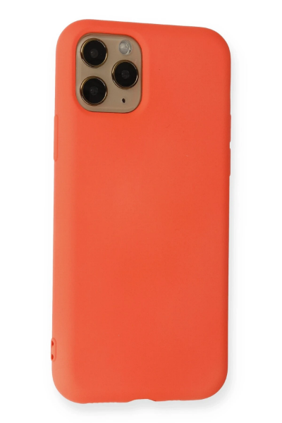 Newface iPhone 11 Pro Kılıf Nano içi Kadife Silikon - Turuncu resmi