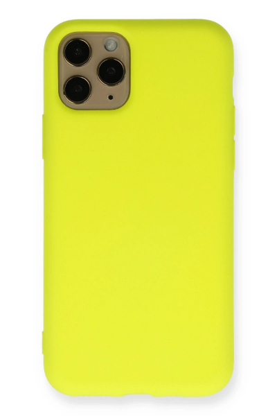 Newface iPhone 11 Pro Kılıf Nano içi Kadife Silikon - Sarı resmi