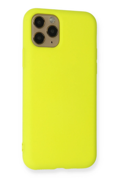 Newface iPhone 11 Pro Kılıf Nano içi Kadife Silikon - Sarı resmi