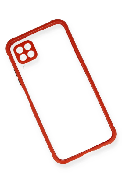 Newface Huawei P40 Lite Kılıf Miami Şeffaf Silikon - Kırmızı resmi