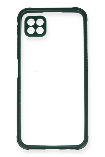 Newface Huawei P40 Lite Kılıf Miami Şeffaf Silikon - Koyu Yeşil resmi