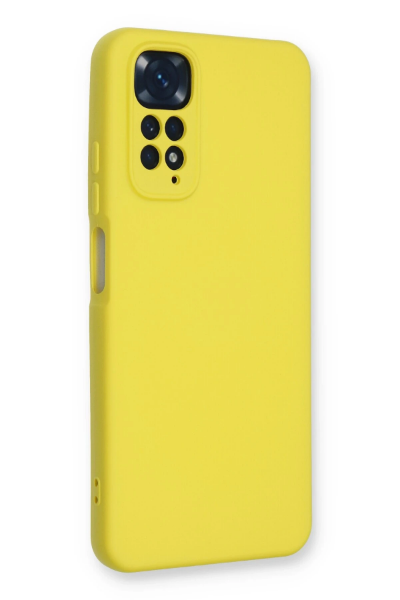 Newface Xiaomi Redmi Note 11 Kılıf Nano içi Kadife Silikon - Sarı resmi
