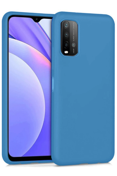Newface Xiaomi Redmi 9T Kılıf Nano içi Kadife Silikon - Mavi resmi