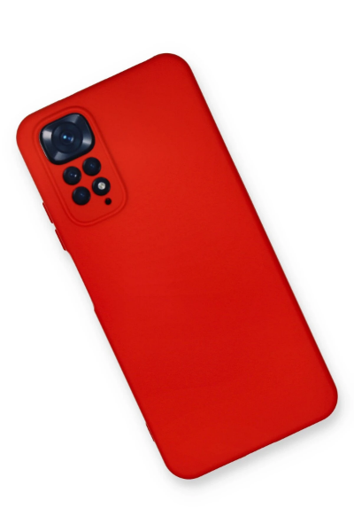 Newface Xiaomi Redmi Note 11 Kılıf Nano içi Kadife Silikon - Kırmızı resmi