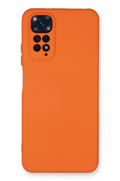 Newface Xiaomi Redmi Note 11 Kılıf Nano içi Kadife Silikon - Turuncu resmi