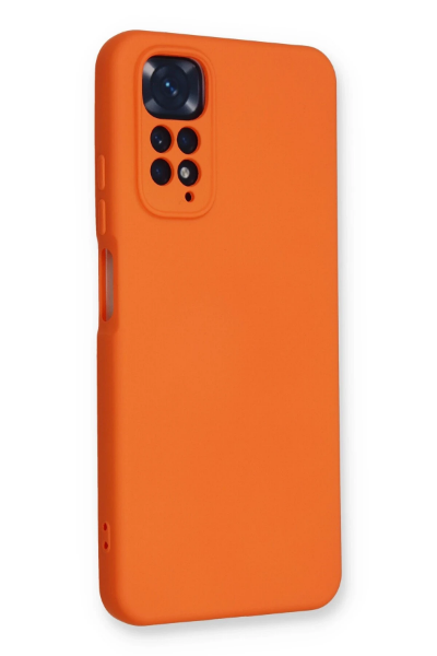 Newface Xiaomi Redmi Note 11 Kılıf Nano içi Kadife Silikon - Turuncu resmi