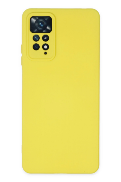 Newface Xiaomi Redmi Note 11 Pro Kılıf Nano içi Kadife Silikon - Sarı resmi