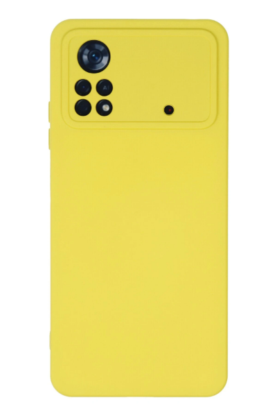 Newface Xiaomi Poco X4 Pro 5G Kılıf Nano içi Kadife Silikon - Sarı resmi