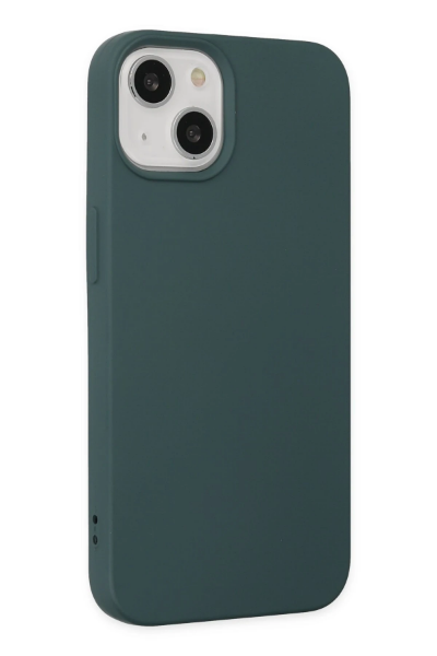 Newface iPhone 14 Plus Kılıf Nano içi Kadife Silikon - Koyu Yeşil resmi