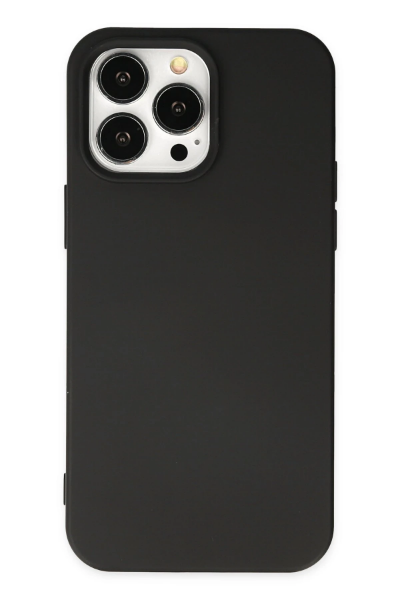 Newface iPhone 14 Pro Kılıf Nano içi Kadife Silikon - Siyah resmi