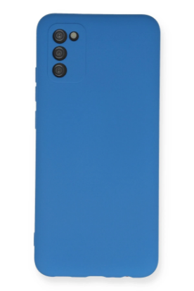 Newface Samsung Galaxy A02S Kılıf Nano içi Kadife Silikon - Mavi resmi