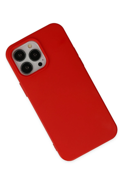 Newface iPhone 14 Pro Kılıf Nano içi Kadife Silikon - Kırmızı resmi