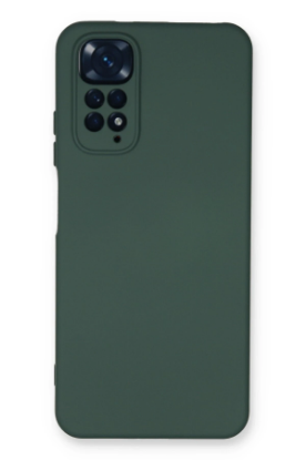 Newface Xiaomi Redmi Note 11 Kılıf Nano içi Kadife Silikon - Koyu Yeşil resmi