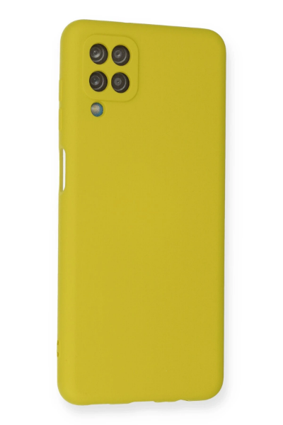 Newface Samsung Galaxy A12 Kılıf Nano içi Kadife Silikon - Sarı resmi