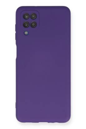 Newface Samsung Galaxy A12 Kılıf Nano içi Kadife Silikon - Mor resmi