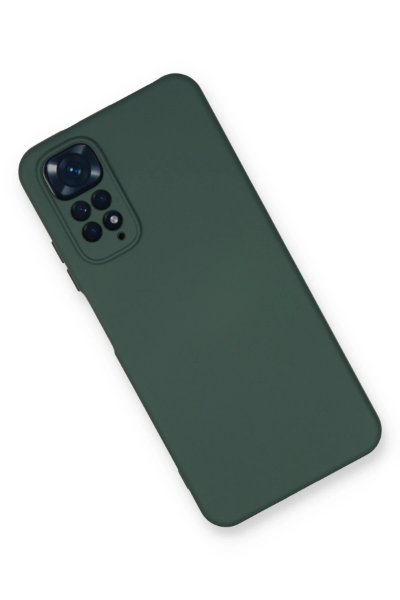 Newface Xiaomi Redmi Note 11 Kılıf Nano içi Kadife Silikon - Koyu Yeşil resmi