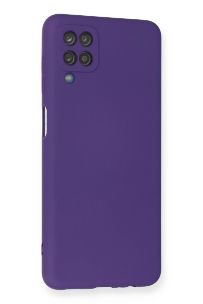 Newface Samsung Galaxy A12 Kılıf Nano içi Kadife Silikon - Mor resmi