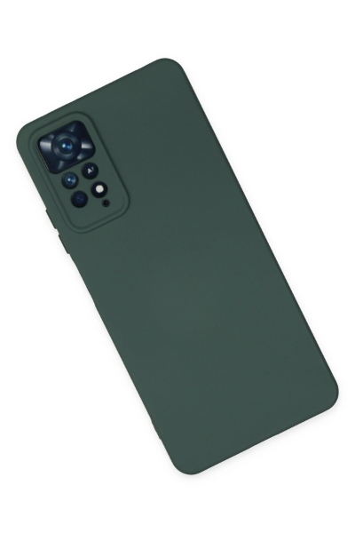 Newface Xiaomi Redmi Note 11 Pro Kılıf Nano içi Kadife Silikon - Koyu Yeşil resmi