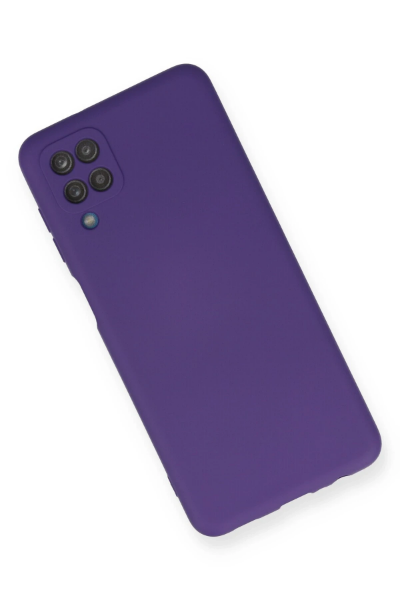 Newface Samsung Galaxy A12 Kılıf Nano içi Kadife Silikon - Mor resmi