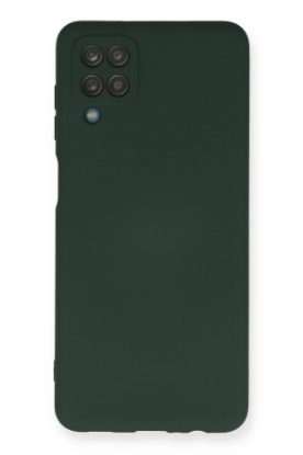 Newface Samsung Galaxy A12 Kılıf Nano içi Kadife Silikon - Koyu Yeşil resmi