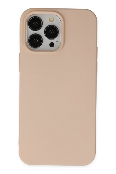 Newface iPhone 14 Pro Kılıf Nano içi Kadife Silikon - Pudra resmi