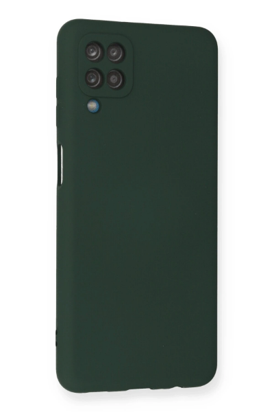 Newface Samsung Galaxy A12 Kılıf Nano içi Kadife Silikon - Koyu Yeşil resmi