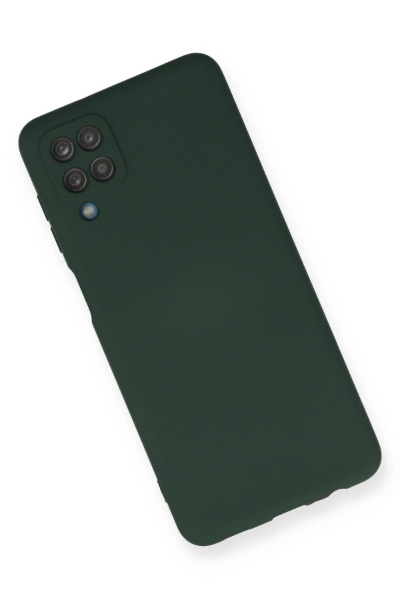 Newface Samsung Galaxy A12 Kılıf Nano içi Kadife Silikon - Koyu Yeşil resmi
