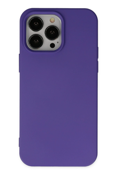 Newface iPhone 14 Pro Max Kılıf Nano içi Kadife Silikon - Mor resmi