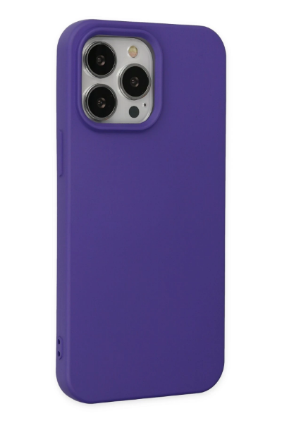 Newface iPhone 14 Pro Max Kılıf Nano içi Kadife Silikon - Mor resmi
