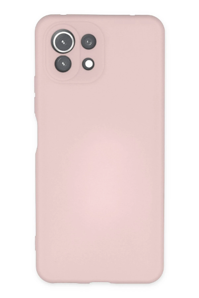 Newface Xiaomi Mİ 11 Lite Kılıf Nano içi Kadife Silikon - Pudra resmi
