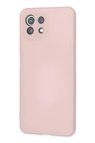 Newface Xiaomi Mİ 11 Lite Kılıf Nano içi Kadife Silikon - Pudra resmi