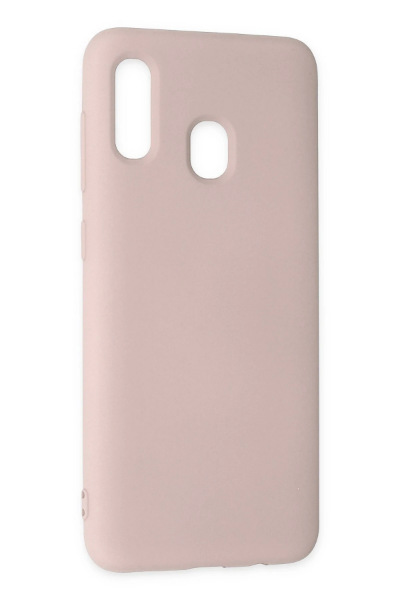 Newface Samsung Galaxy A20 Kılıf Nano içi Kadife Silikon - Pudra resmi