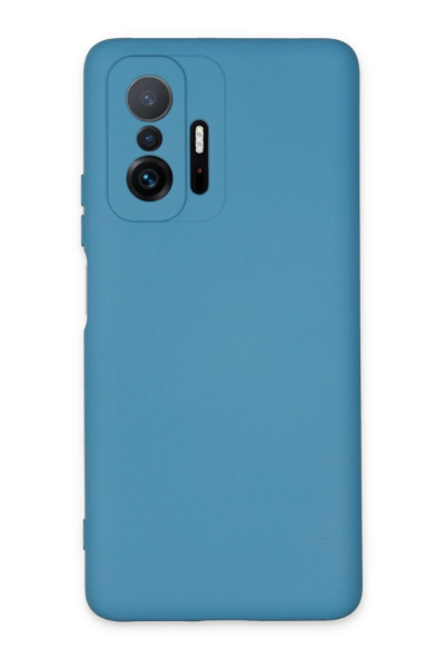 Newface Xiaomi Mi 11T Pro Kılıf Nano içi Kadife Silikon - Mavi resmi