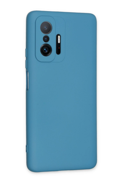Newface Xiaomi Mi 11T Pro Kılıf Nano içi Kadife Silikon - Mavi resmi