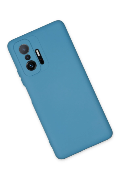 Newface Xiaomi Mi 11T Pro Kılıf Nano içi Kadife Silikon - Mavi resmi