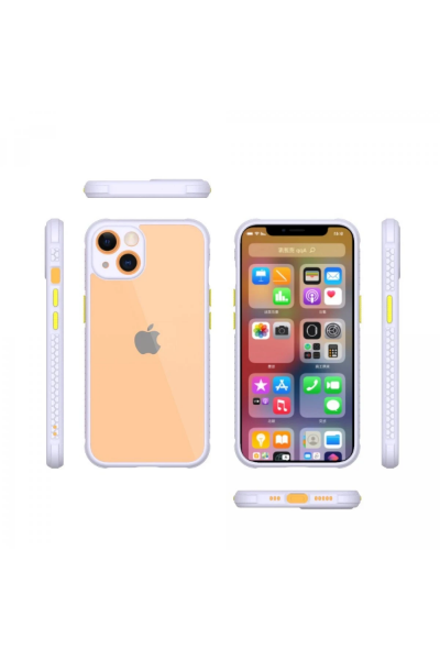 Newface iPhone 13 Mini Kılıf Miami Şeffaf Silikon - Lila resmi