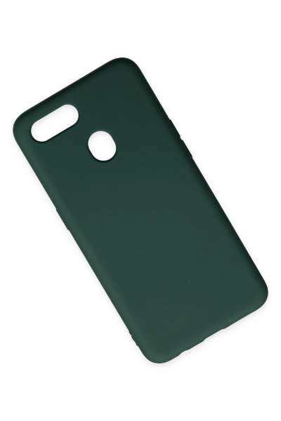 Newface Oppo A12 Kılıf Nano içi Kadife Silikon - Koyu Yeşil resmi