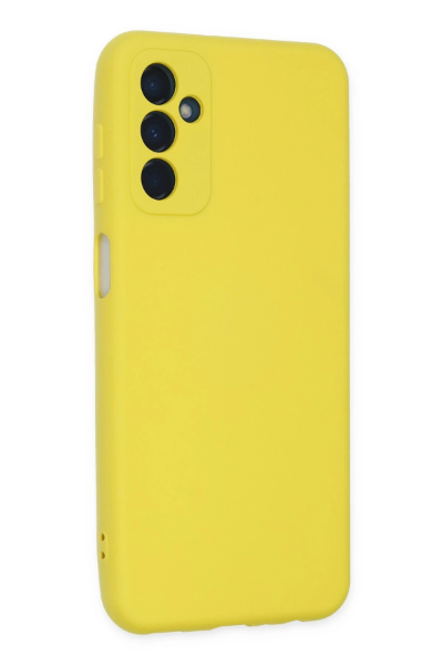 Newface Samsung Galaxy M23 Kılıf Nano içi Kadife Silikon - Sarı resmi
