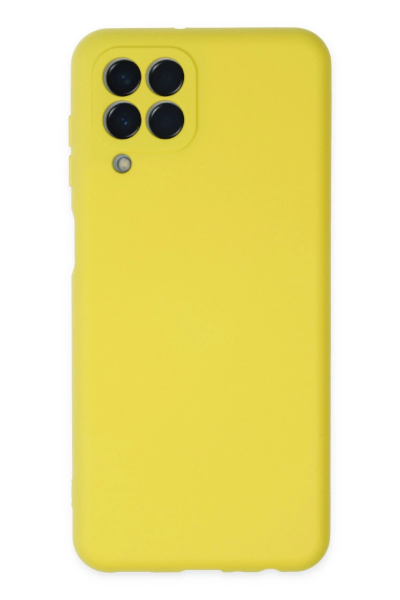 Newface Samsung Galaxy M33 Kılıf Nano içi Kadife Silikon - Sarı resmi