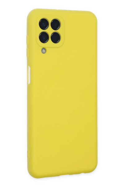 Newface Samsung Galaxy M33 Kılıf Nano içi Kadife Silikon - Sarı resmi