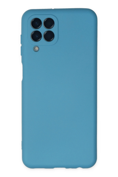 Newface Samsung Galaxy M33 Kılıf Nano içi Kadife Silikon - Mavi resmi