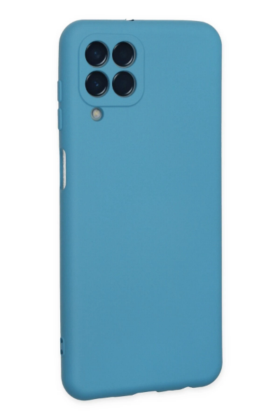 Newface Samsung Galaxy M33 Kılıf Nano içi Kadife Silikon - Mavi resmi